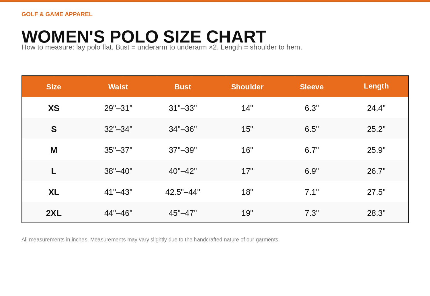 Size chart