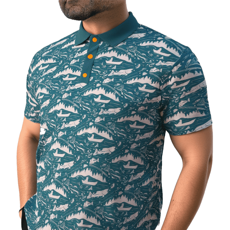 Golf & Game Apparel Polo Small 38in - 40in (Impact Polo) / turquoise The Gone Fishing Polo