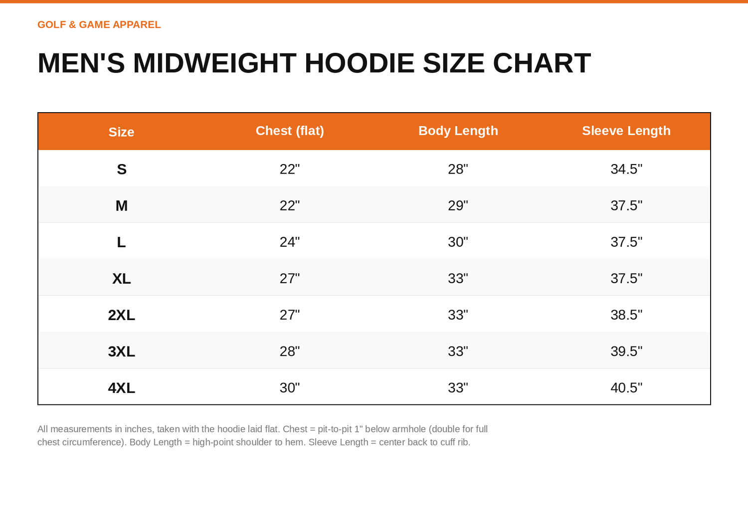 Size chart