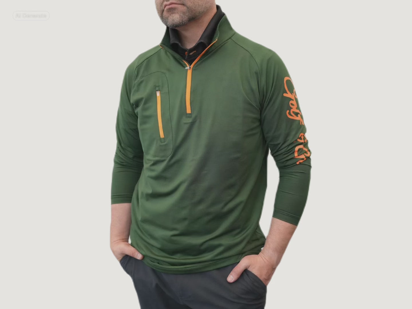 Cargar vídeo: Men's Chest Pocket Quarter Zip Pullover