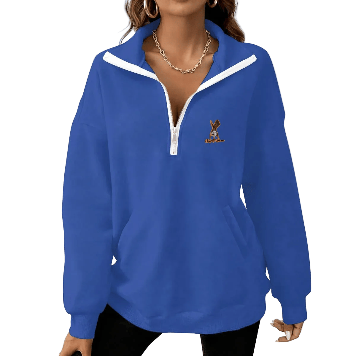 Yoycol S / Prussian Blue Women's Half-Zip Fleece Pullover