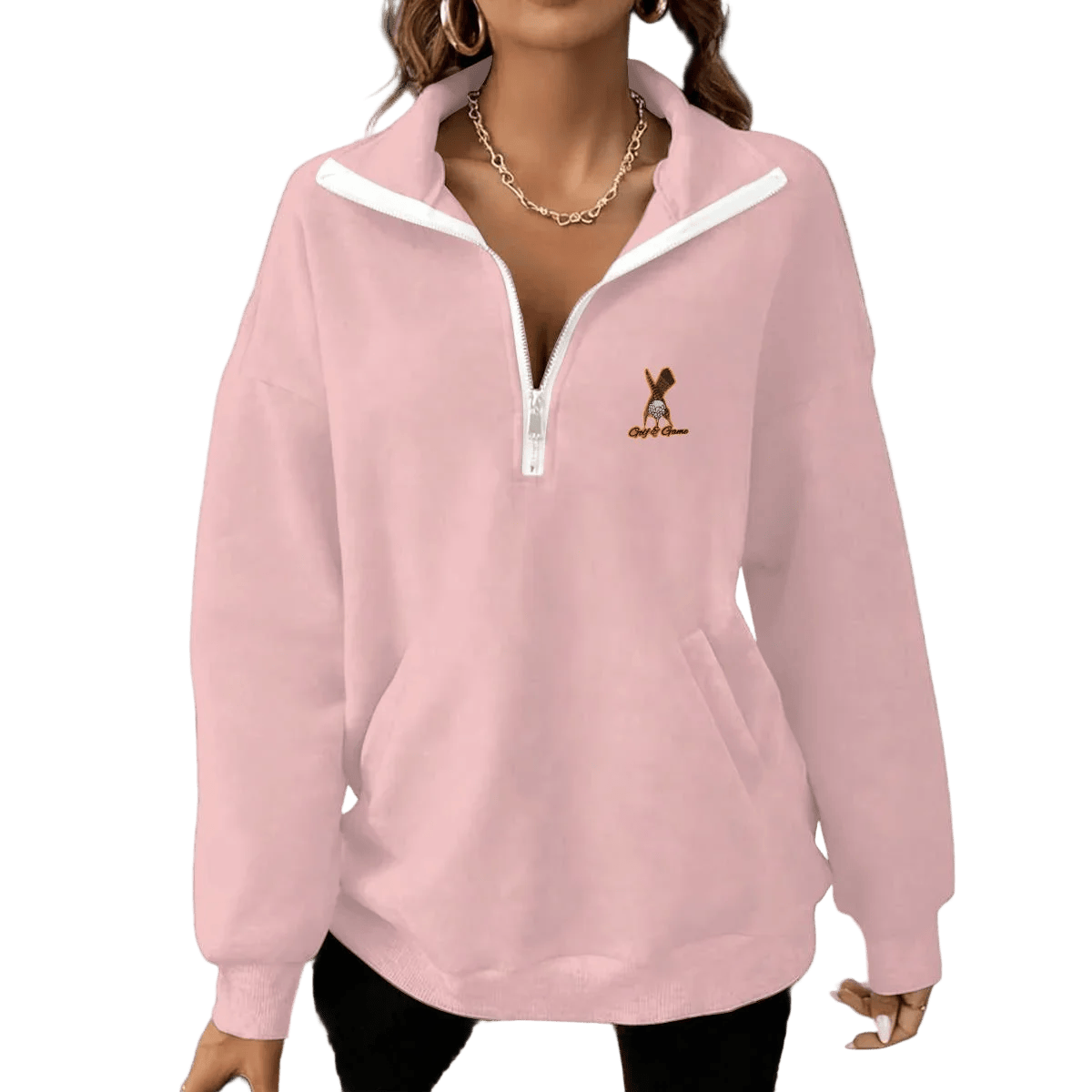 Yoycol S / Rose Quartz Women's Half-Zip Fleece Pullover